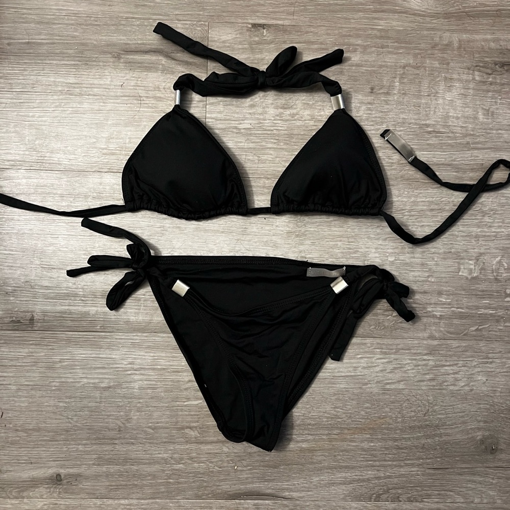 Vitamin A Black Halter Bikini Set - Picture 1 of 3